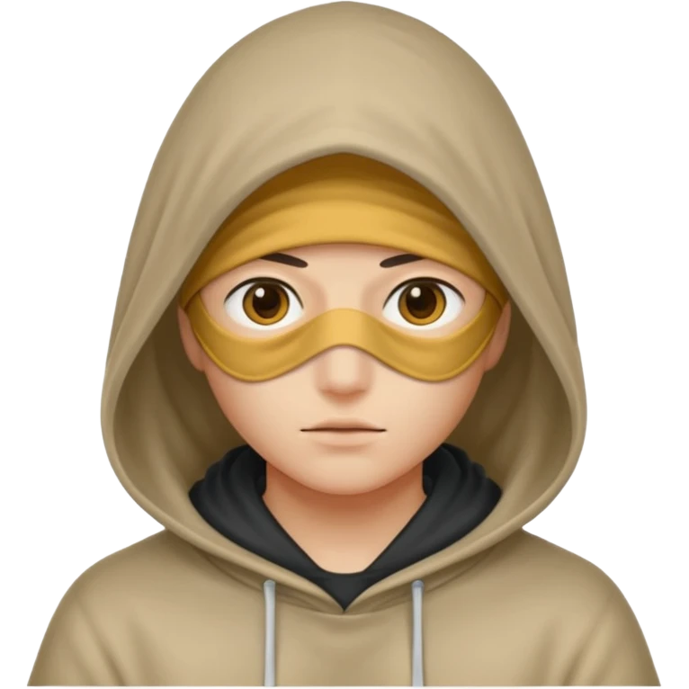 Eyes covered by hood emoji