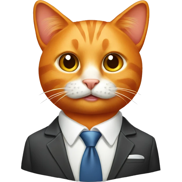Orange cat in business suit emoji