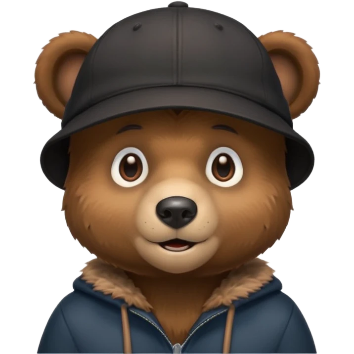 black Bear with cap emoji