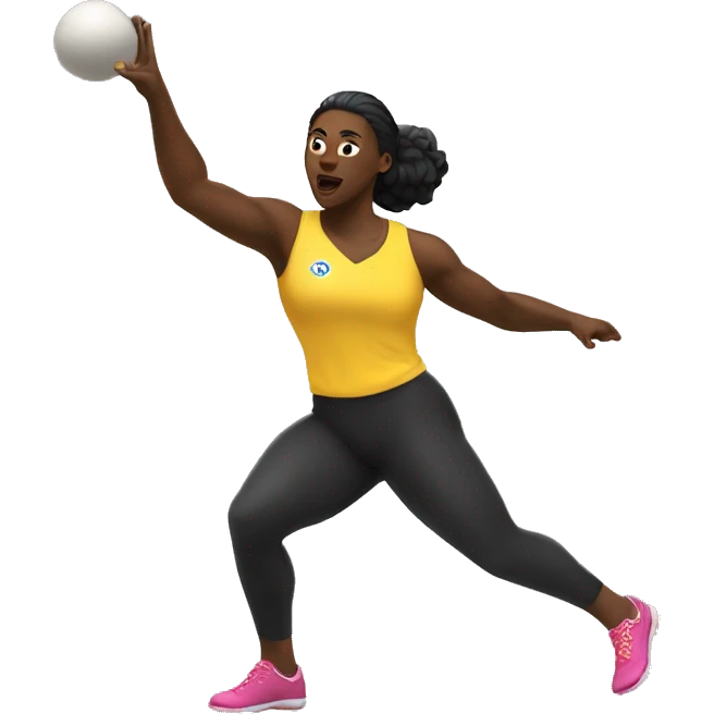 black woman throwing shot put emoji