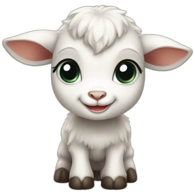 cute baby goat with body emoji