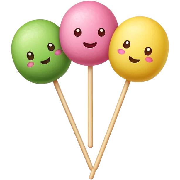 dango on a stick with three colorful rice balls emoji