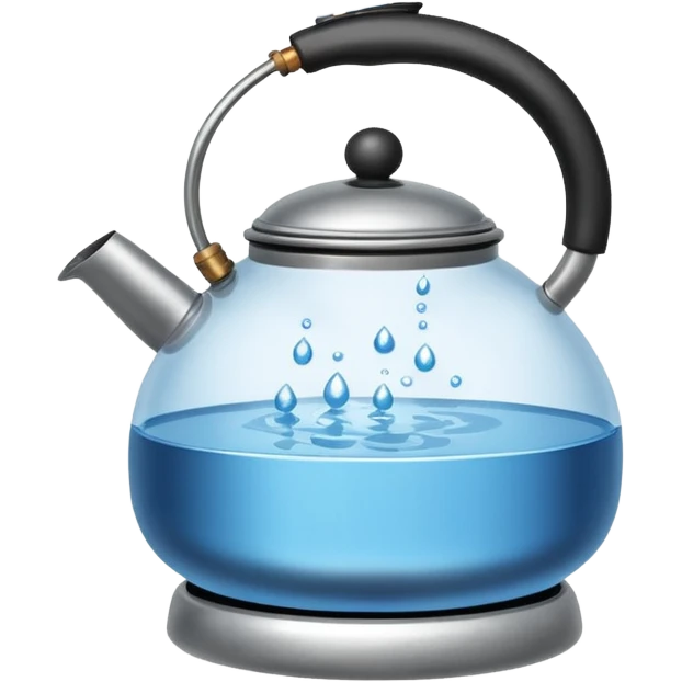 a small pot or kettle filled with water placed on fire, the water is boiling intensely with visible steam and bubbles rising, bright lighting, clean white background



 emoji