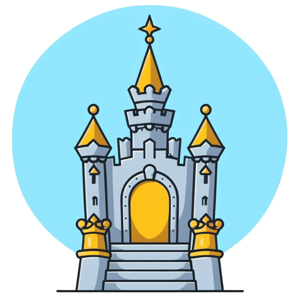 A magnificent throne surrounded by clouds in the sky emoji