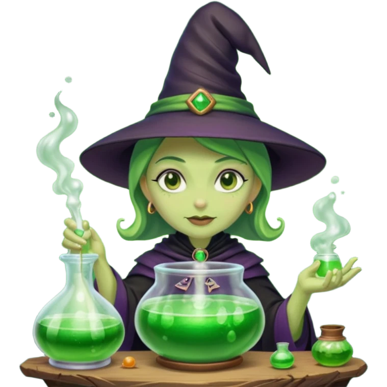 green witch cooking potion emoji