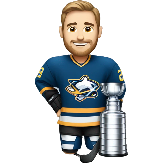 Hockey player with Stanley cup emoji
