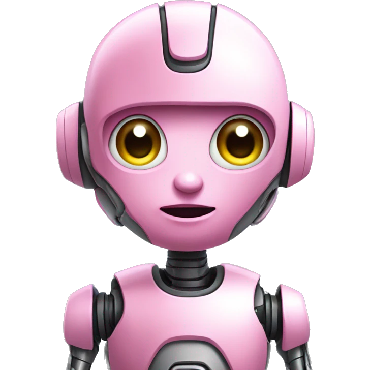 cute pink ai robot that does not have a humanoid shape emoji
