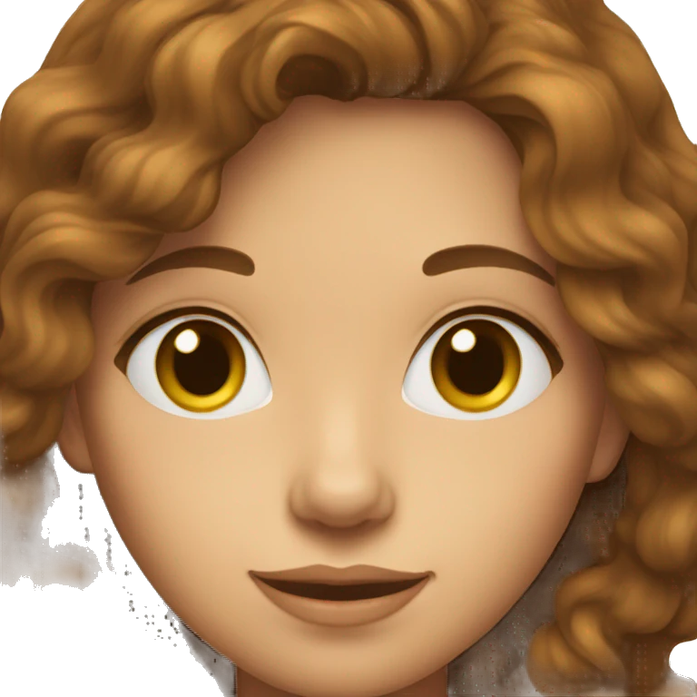 a young woman with brown wavy hair  emoji