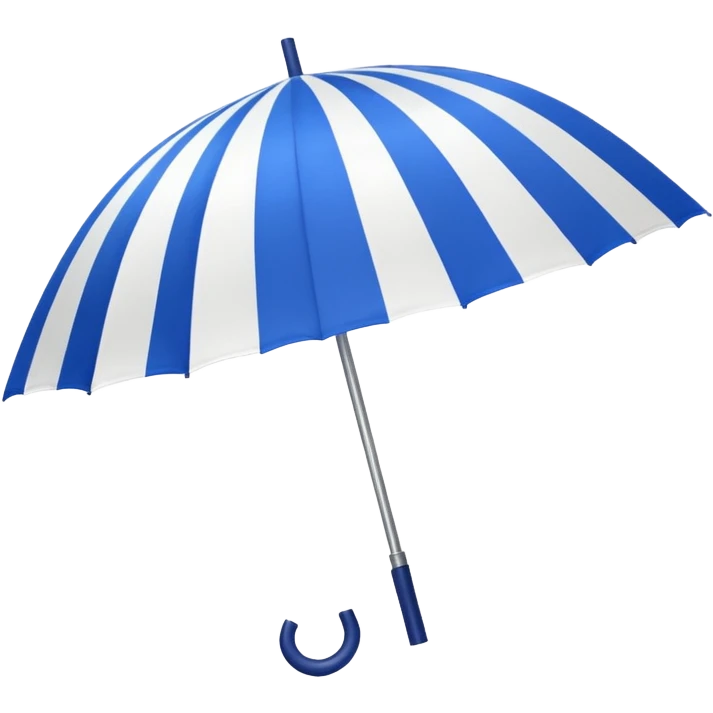 umbrella summer blue and withe emoji