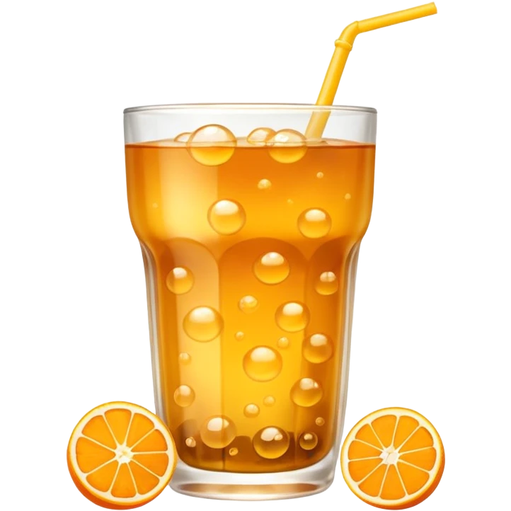 Make a orange tea boba with yellow bubbles emoji