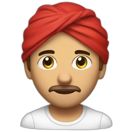 ricardo milos in red bandana turning his head to the viewer emoji