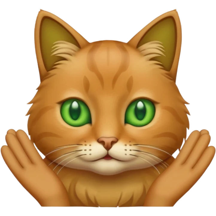 Cat with hands one hand in each side  emoji