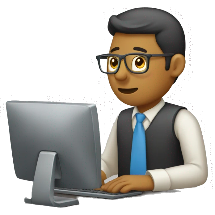 un freelancer trabajando en una computora emoji