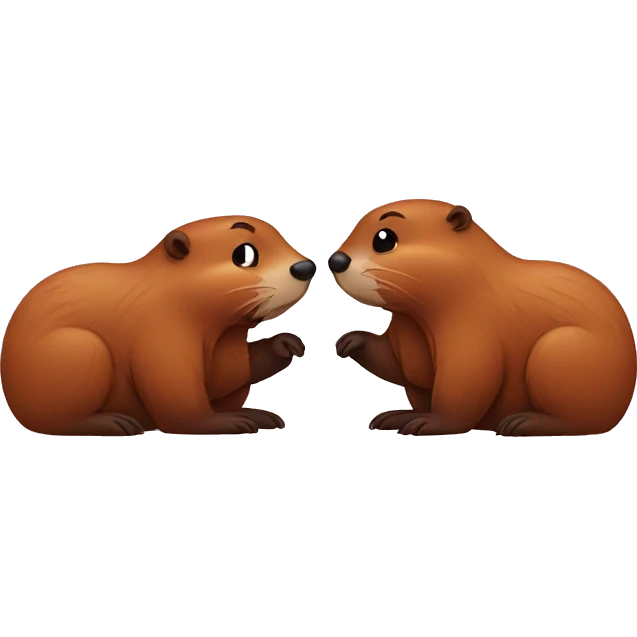 Two Beavers  in love emoji