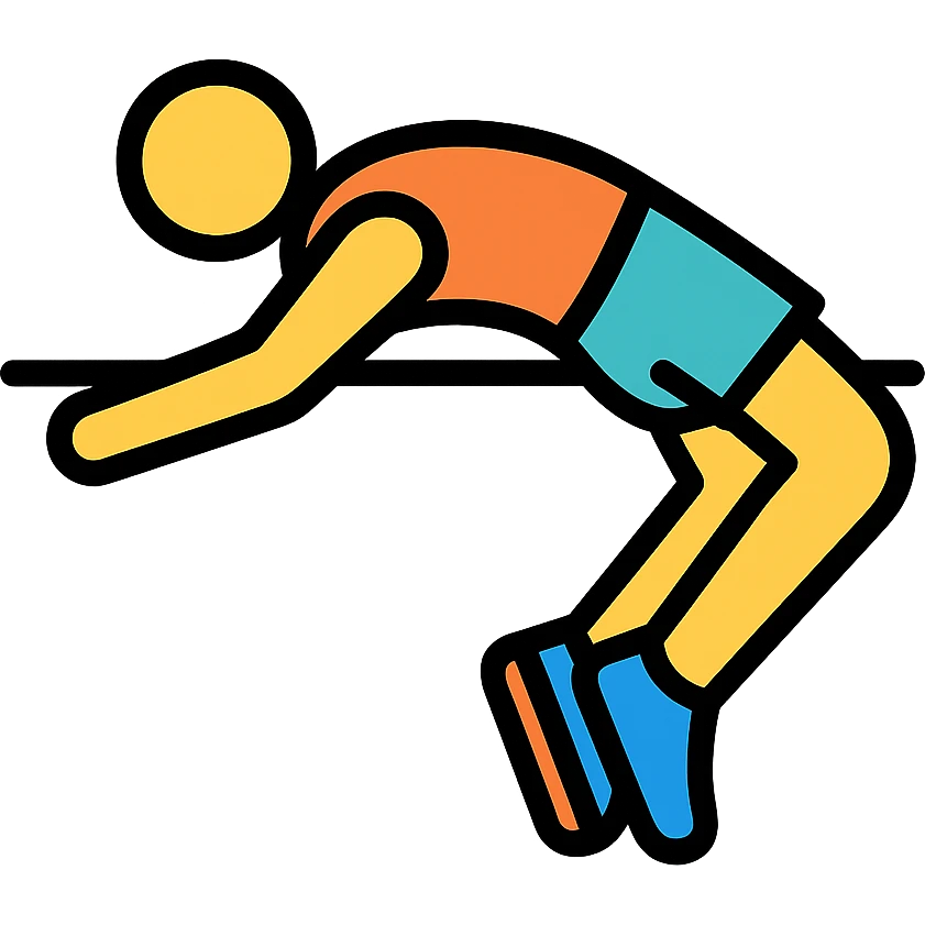 color outline icon of a high jump athlete emoji