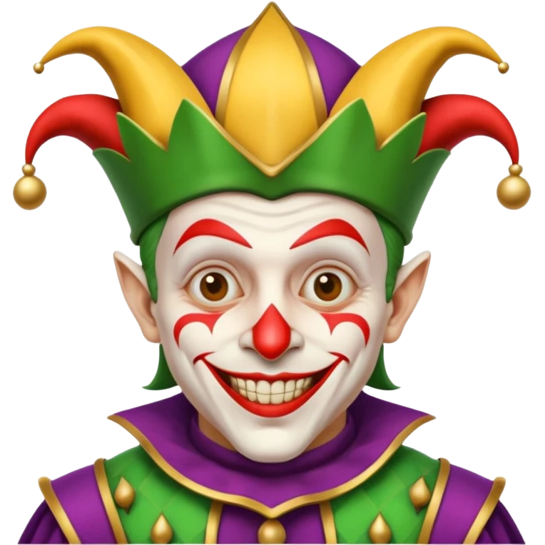 crazy funny colorful human jolly joker, medieval, vintage, court jester, mac os icon emoji