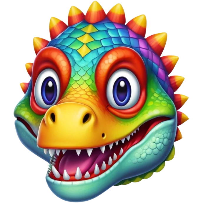 clown face of a  dinosaur  emoji