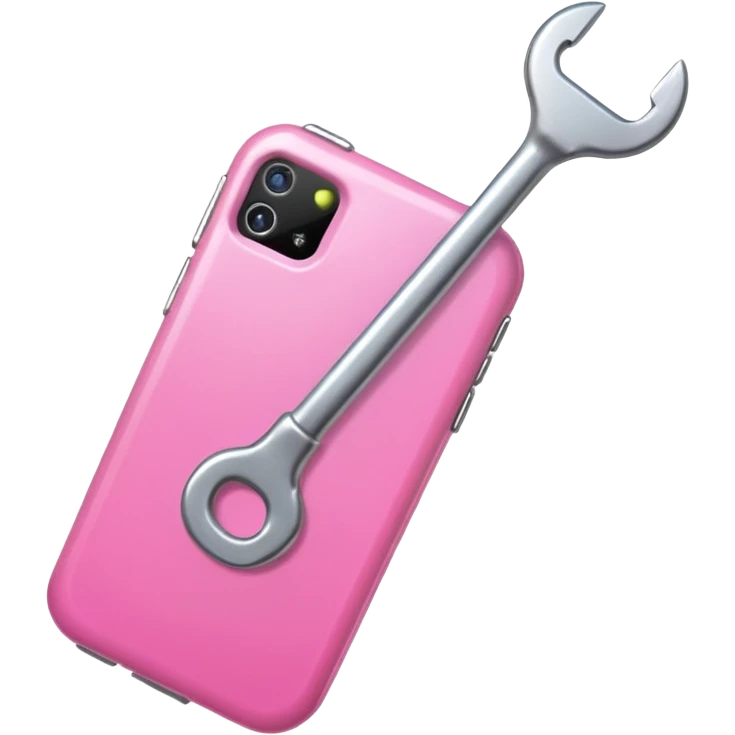 pink cellphone with a wrench emoji