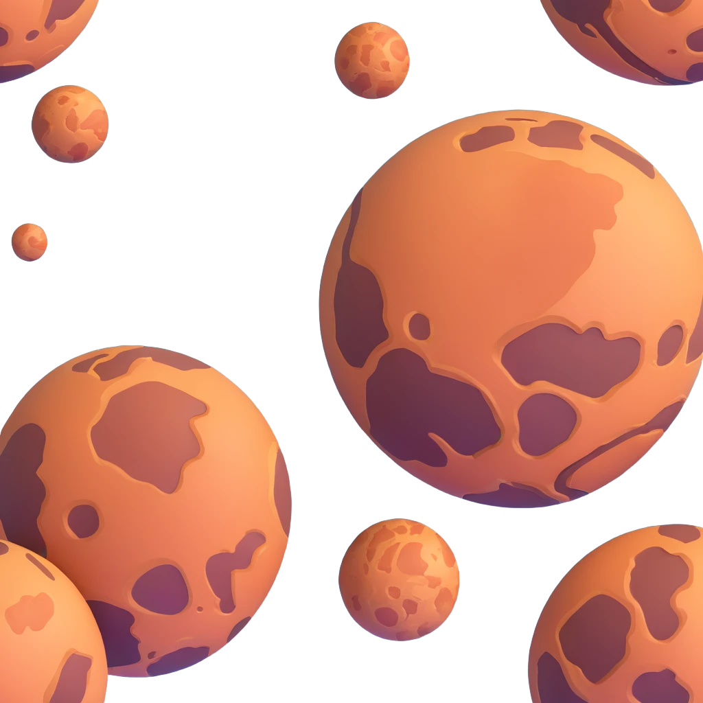 detailed Mars planet with surface features emoji