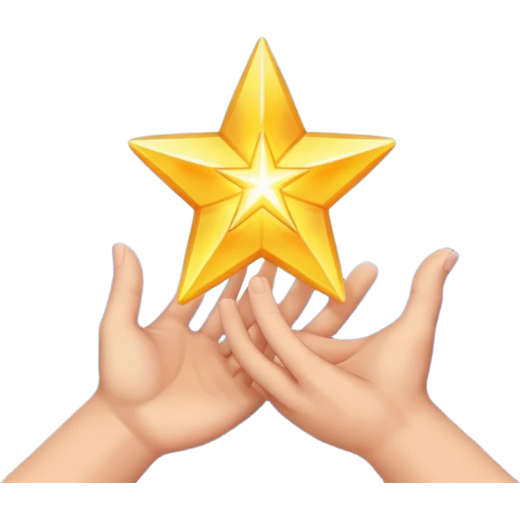 hand with a glowing star in the center emoji