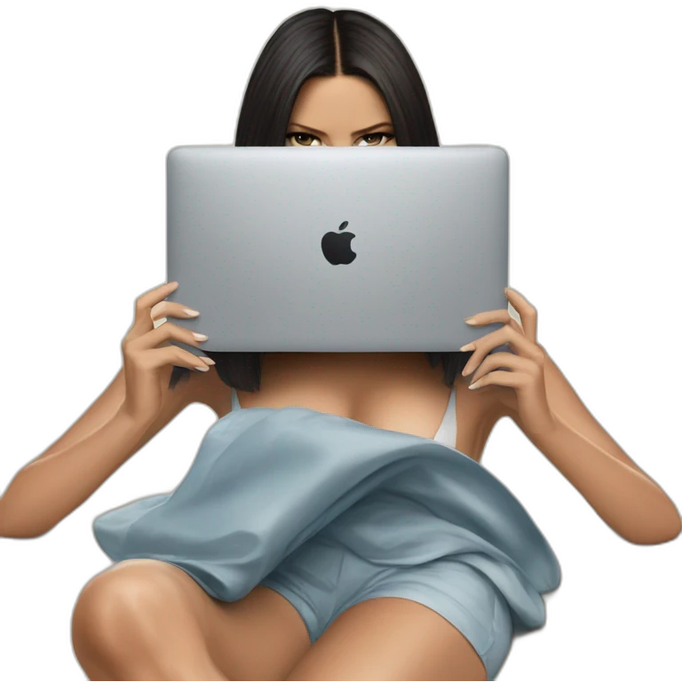 adriana-lima-with-a-macbook emoji