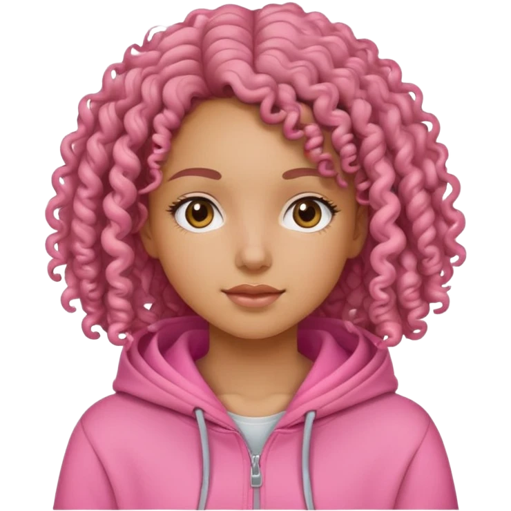 Přezky girls with curly hair nad pink hoodie emoji