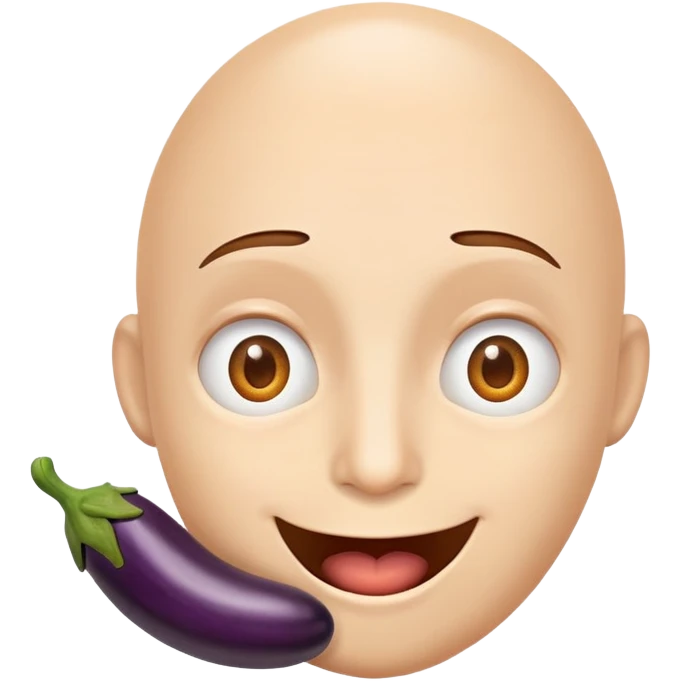 Excited face with eggplants in eyes emoji