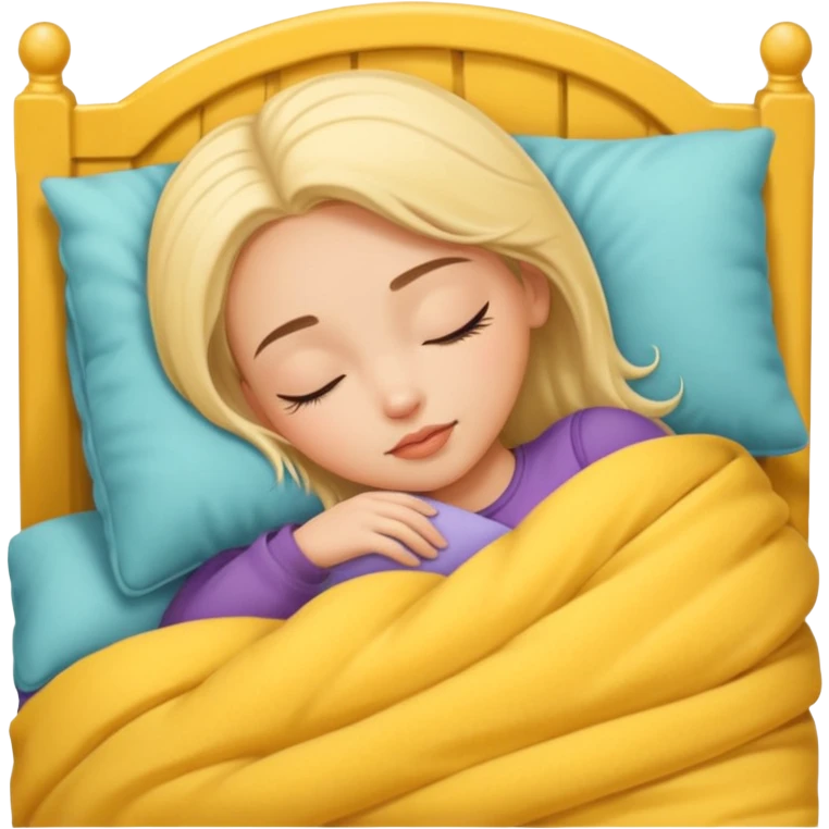 single-girl-in-cozy-yellow-bed-sleeping-pretty-eyelashes-light-skin emoji