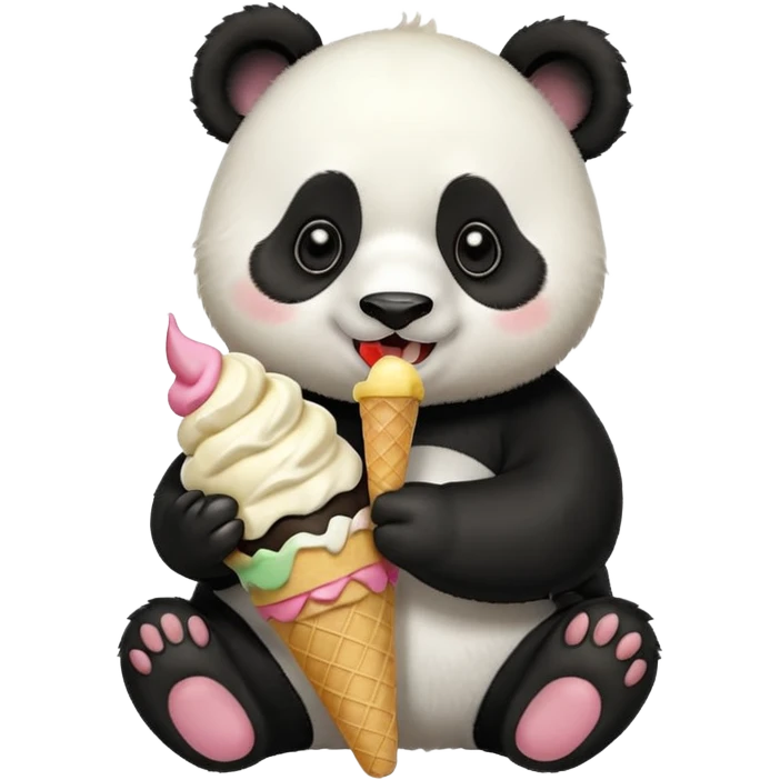 Panda eating ice cream emoji