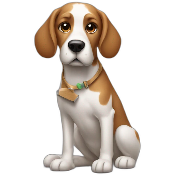 dog artist with a brush emoji