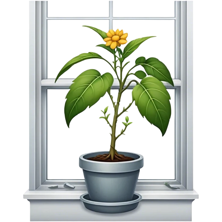 Sad Plant on the window emoji