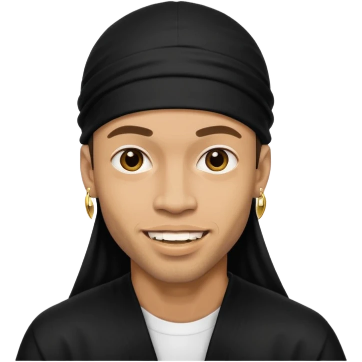 lightskin man with a black durag and grillz emoji