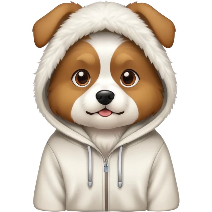 Dog wearing a hoodie emoji