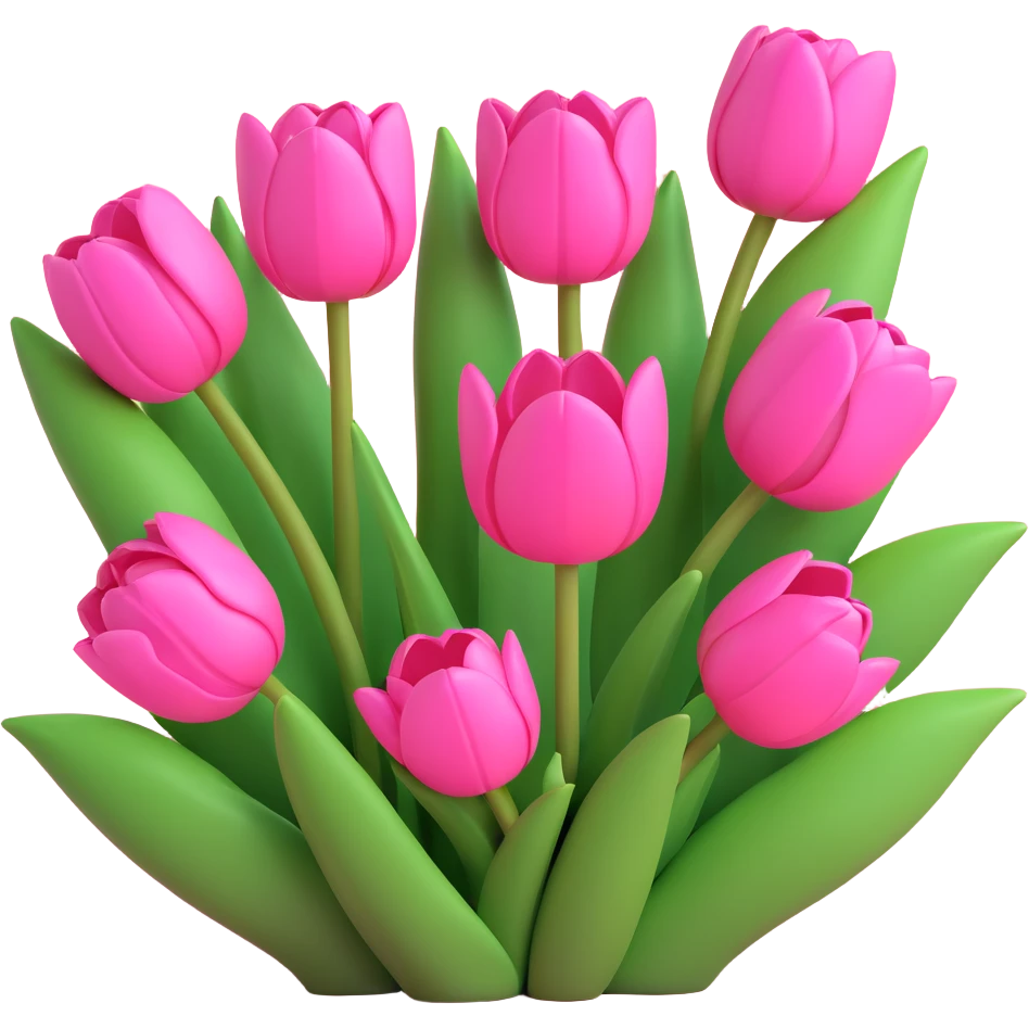 Pink tulips emoji