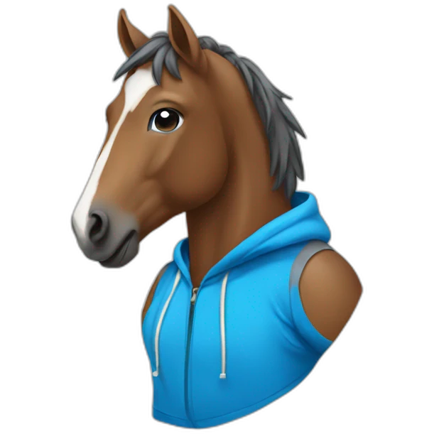 horse wearing blue hoodie emoji