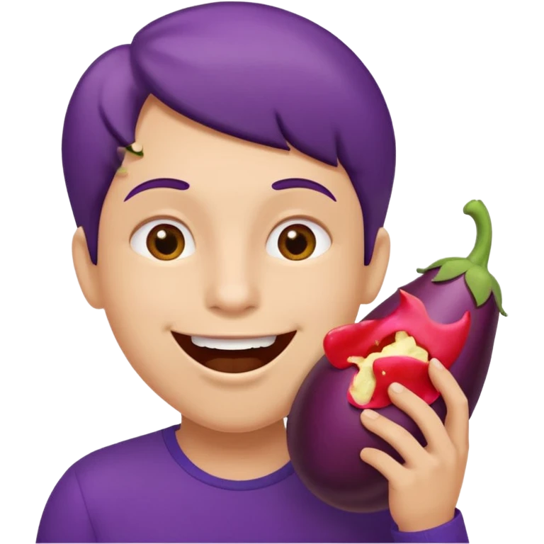 Eggplant in mouth emoji