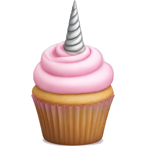 Light pink Unicorn cupcake  emoji