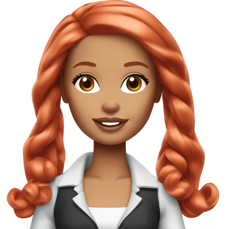 Barbie with red hair emoji