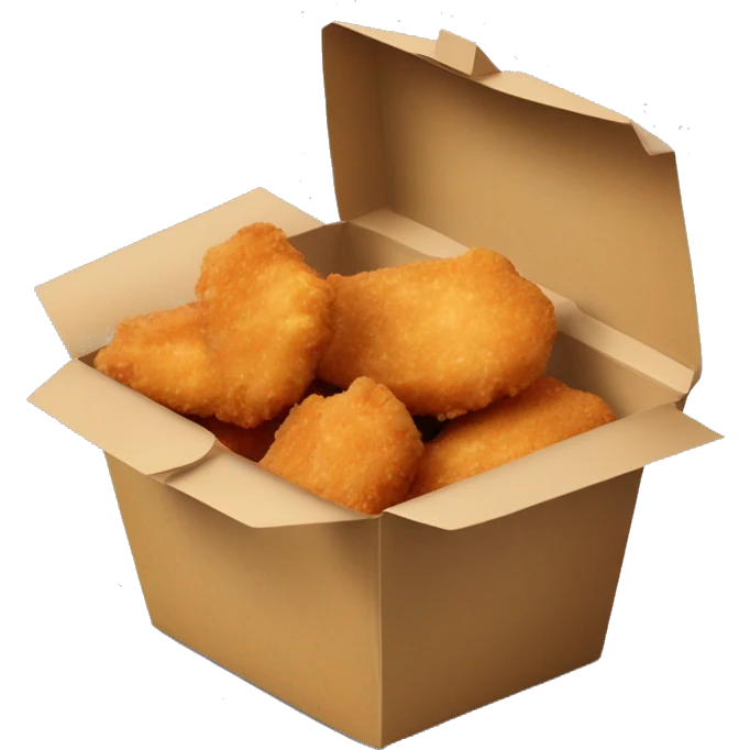 Chicken nuggets in paper container and sauce  emoji
