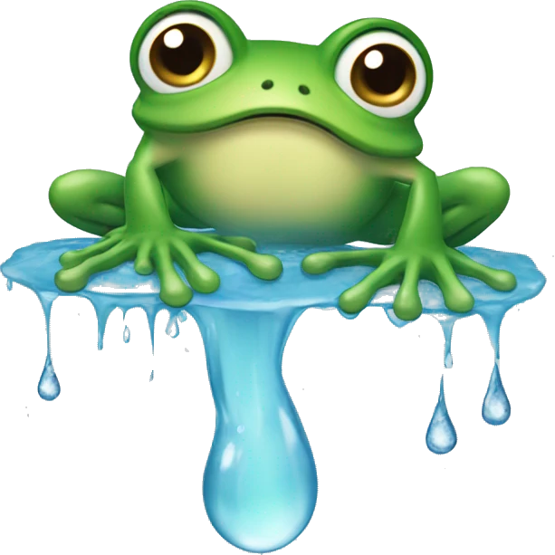 froggie with drops of water  running down the legs emoji