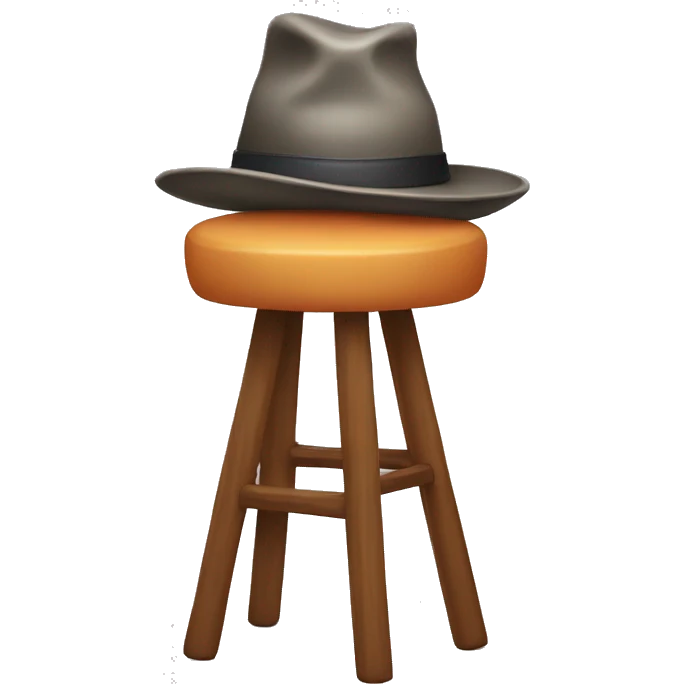 Stool with a hat emoji