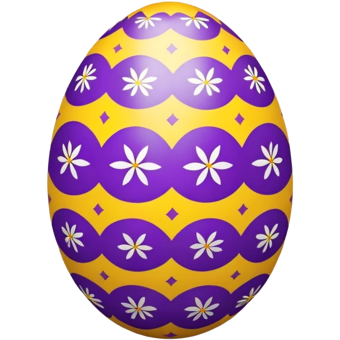 decor egg, symmetry pattern, purple and yellow emoji