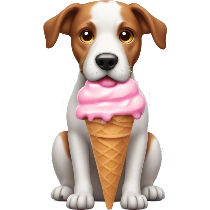 dog with ice cream emoji