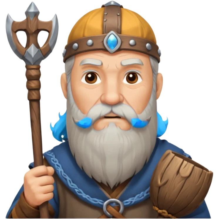 Old viking chief with long beard and staff emoji