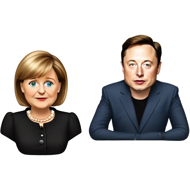 Angela Merkel und Elon Musk emoji