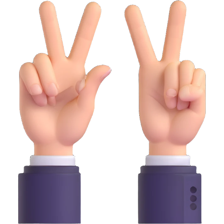 victory sign with two fingers emoji
