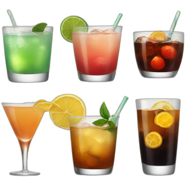 selection of classy drinks emoji