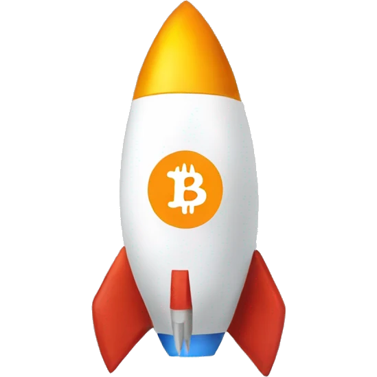 Bitcoin but like a rocket emoji