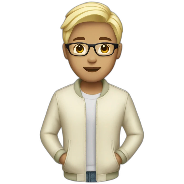 blonde Asian male fashionista emoji