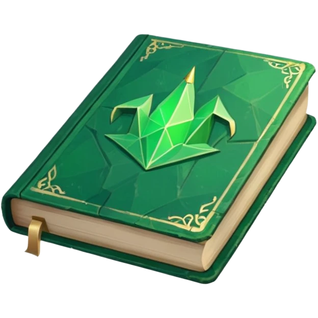 fantasy magic green book low poly emoji